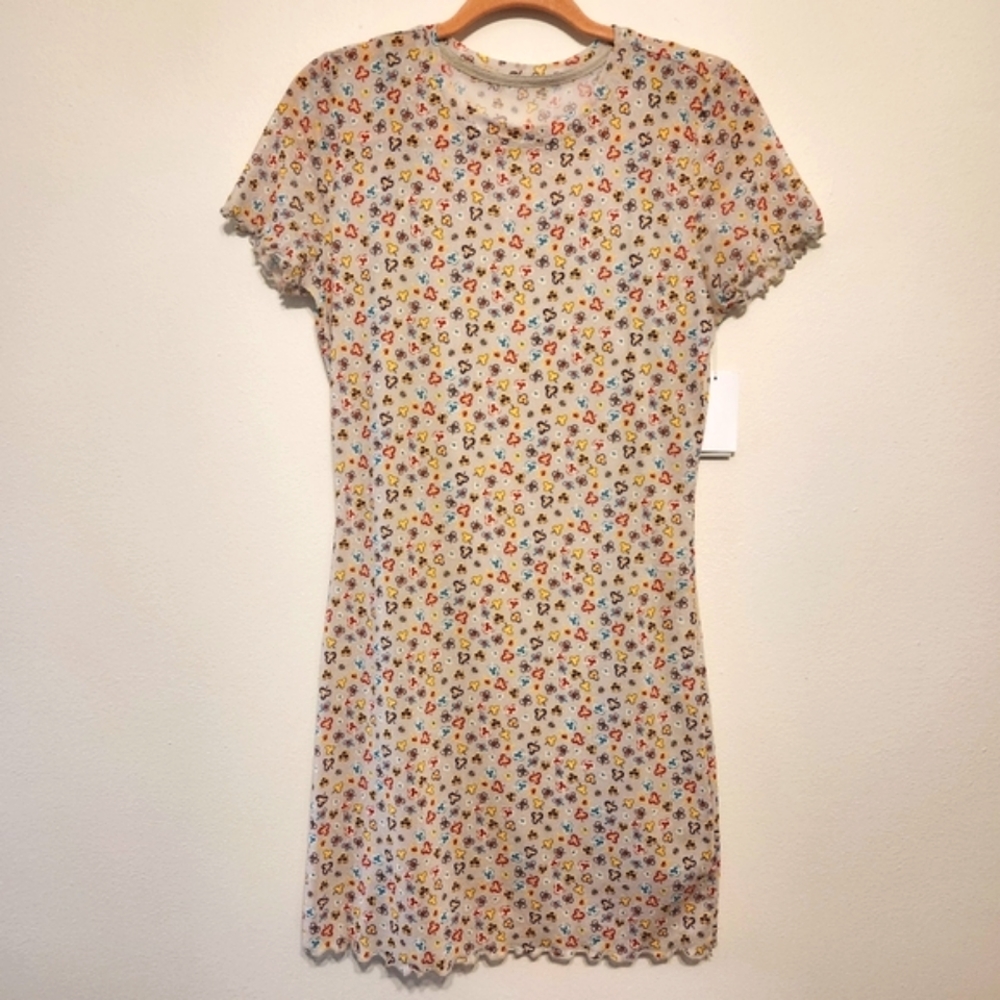 NWT Stretchy Sheer Floral Bodycon Mini Dress